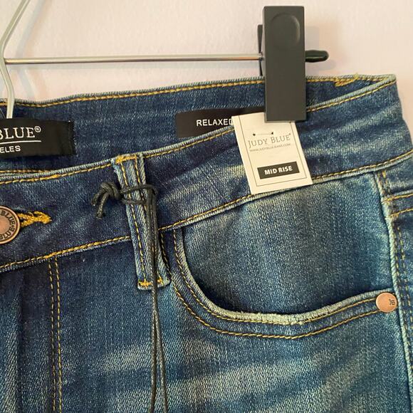 NWT Judy Blue Dark Wash Relaxed Fit Jeans High Waisted Slim Women's size 29 - Picture 4 of 13